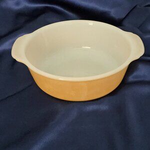 Vintage Fire King Orange Lustre Round 2 Qt Casserole Dish
